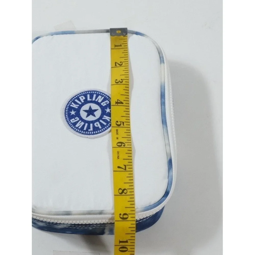 Kipling Pencil Case Unisex OS White Blue 100 Pens Tie Dye Organizer Pouch Bag
